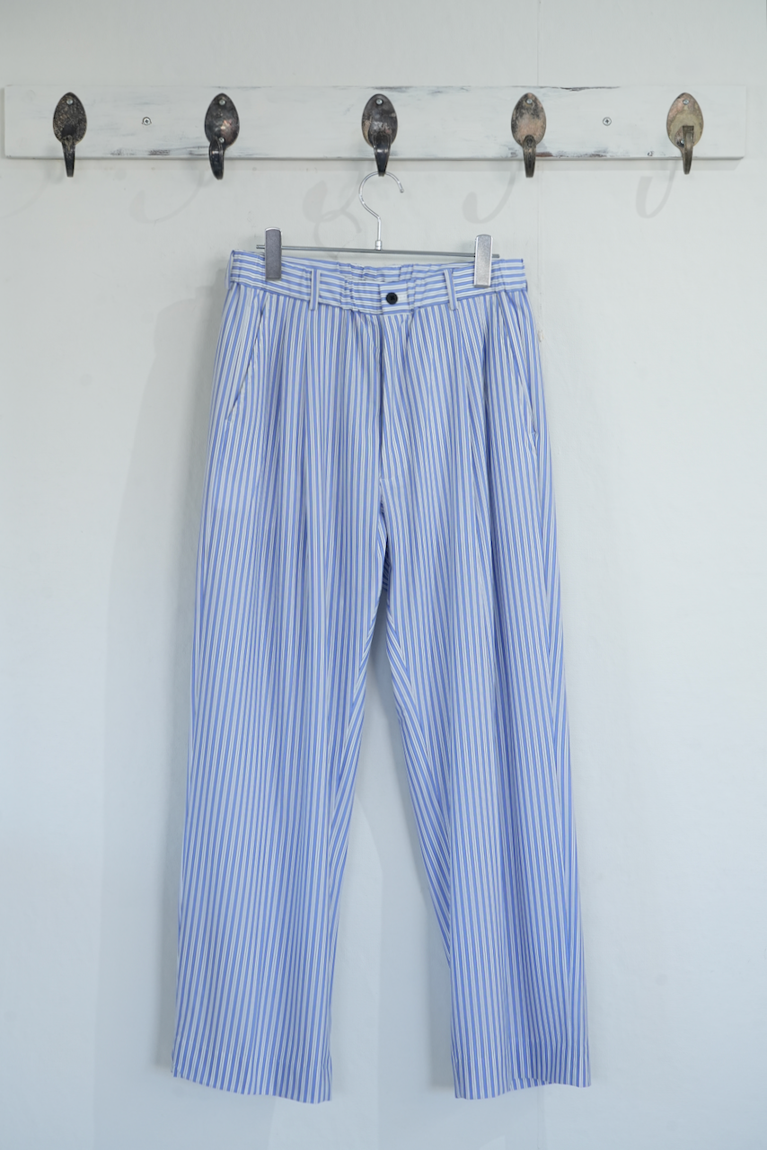 KANEMASA PHIL.  「46G Stripe Tuck Easy Pants」SAX BLACK
