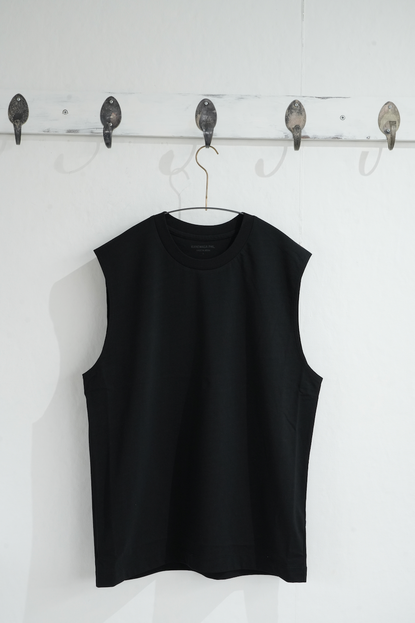 KANEMASA PHIL.  「36G High Twist Sleeveless Tee」COL：BLACK
