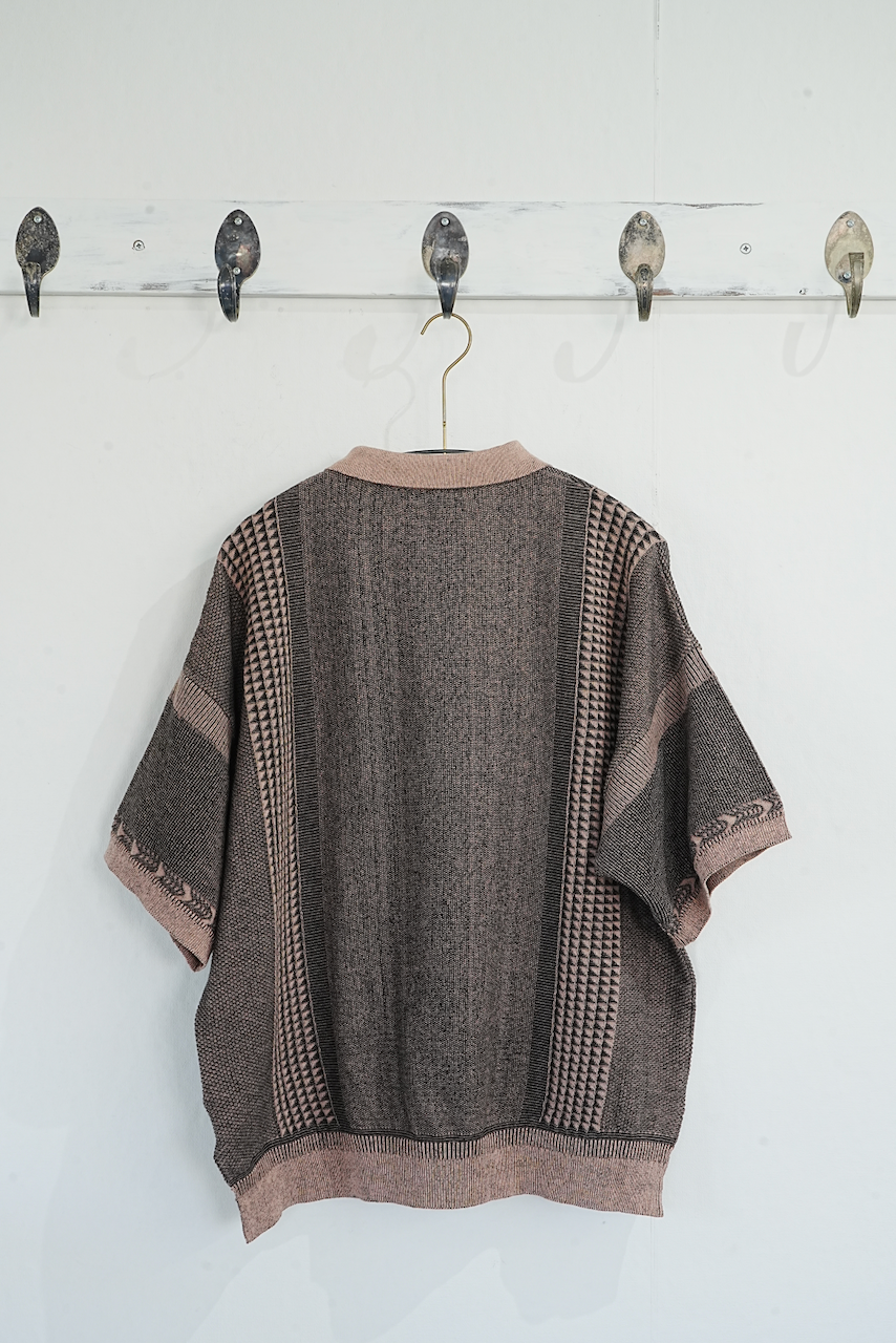 YASHIKI ・Aotsuyu Knit Polo (Pink)