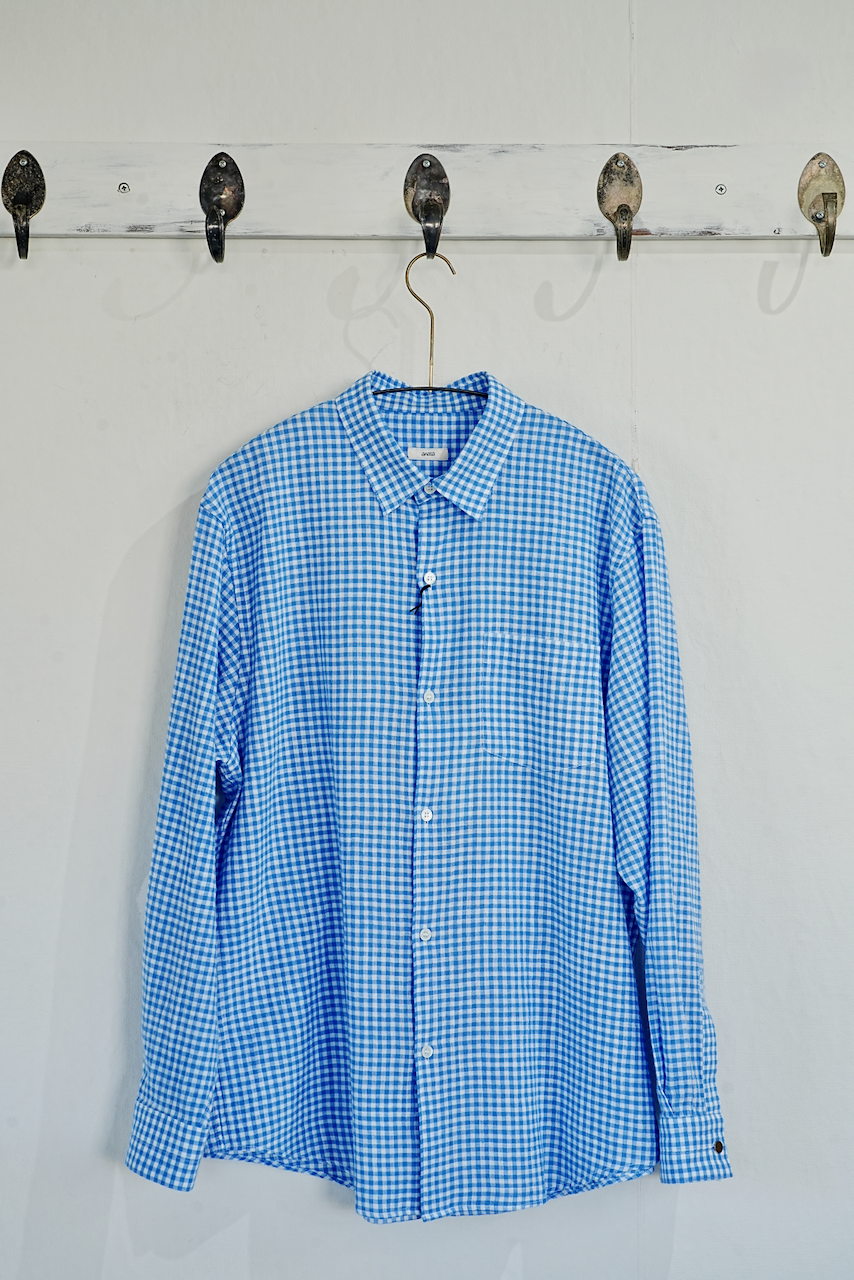 awasa・awasa regular collar check shirt
