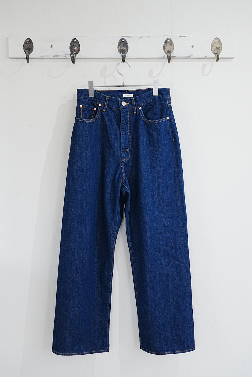 awasa・selvage light oz denim 5 pocket wide pants (INDIGO)