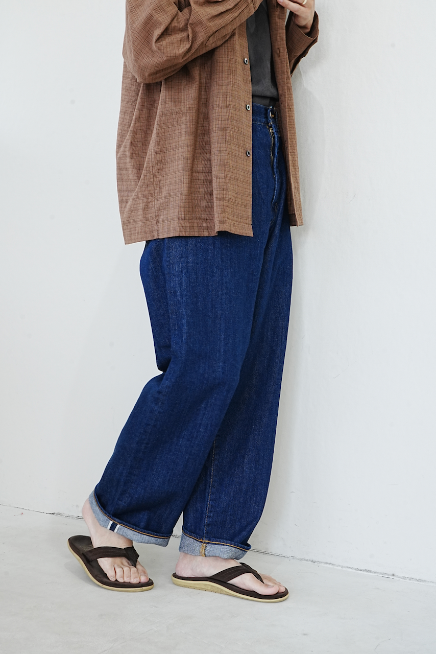 awasa・selvage light oz denim 5 pocket wide pants