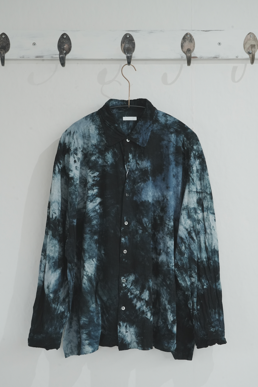 KANEMASA PHIL.  「46G Tie Dye Artisan Shirt」BLACK CHARCOAL DYE