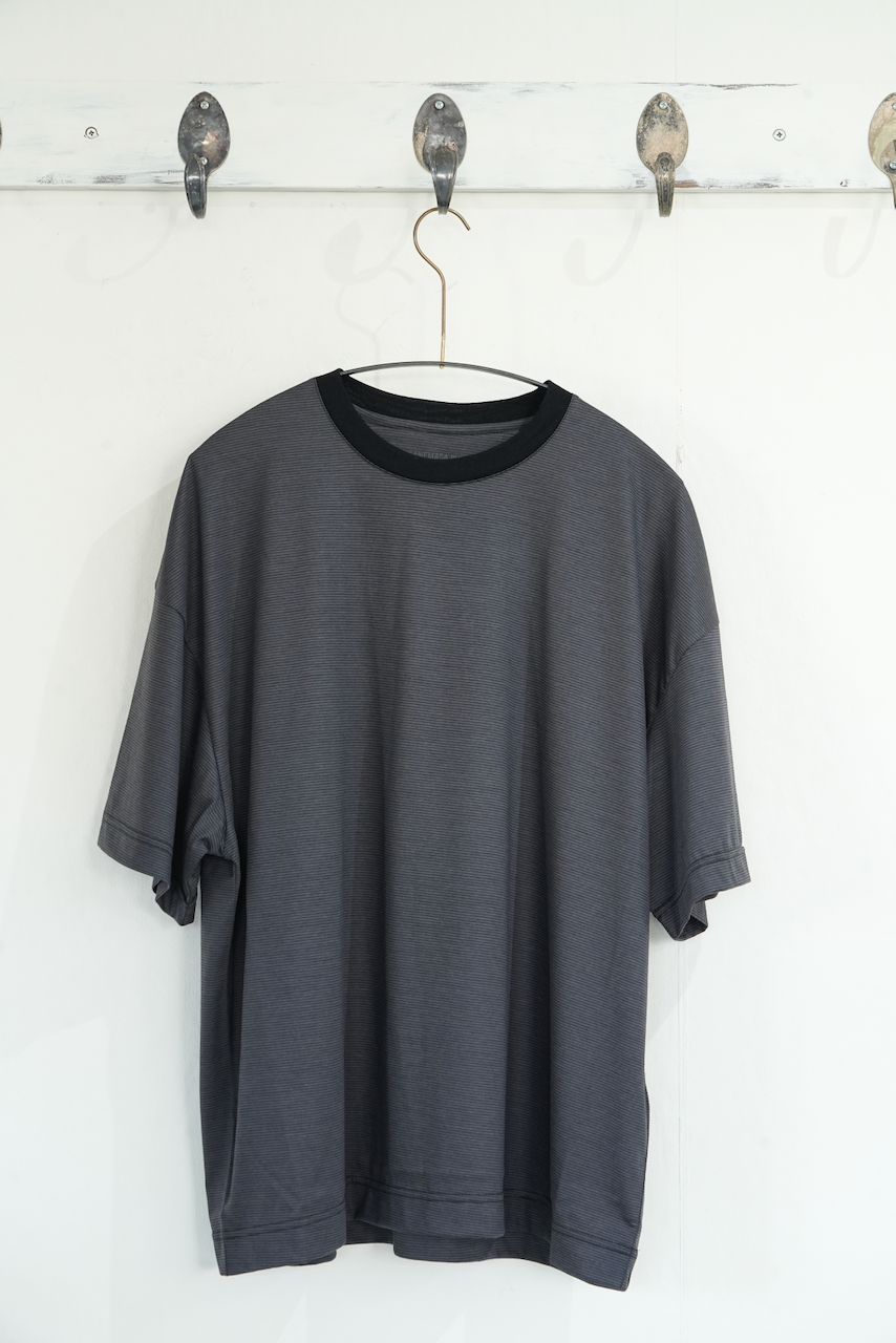 KANEMASA PHIL.  「32G Wool Stripe SS Tee 」COL：CHARCOAL