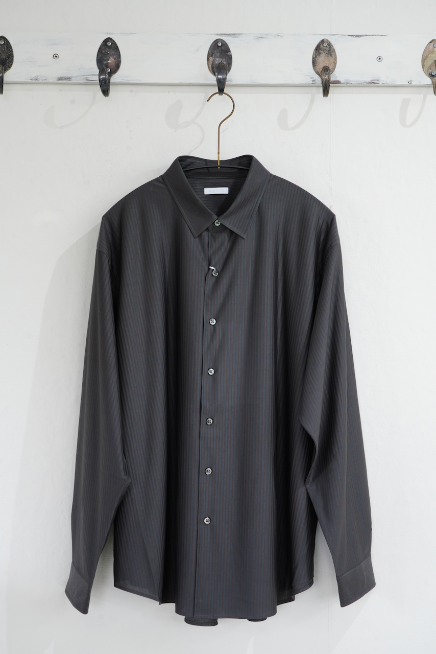 KANEMASA PHIL.  「46G Stripe Atmosphere Shirt」COL：CHARCOAL BROWN