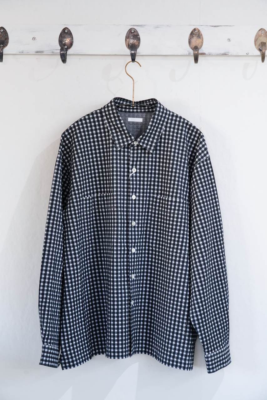 KANEMASA PHIL.  「36G Wool Check Balise Shirt」BLACK WHITE