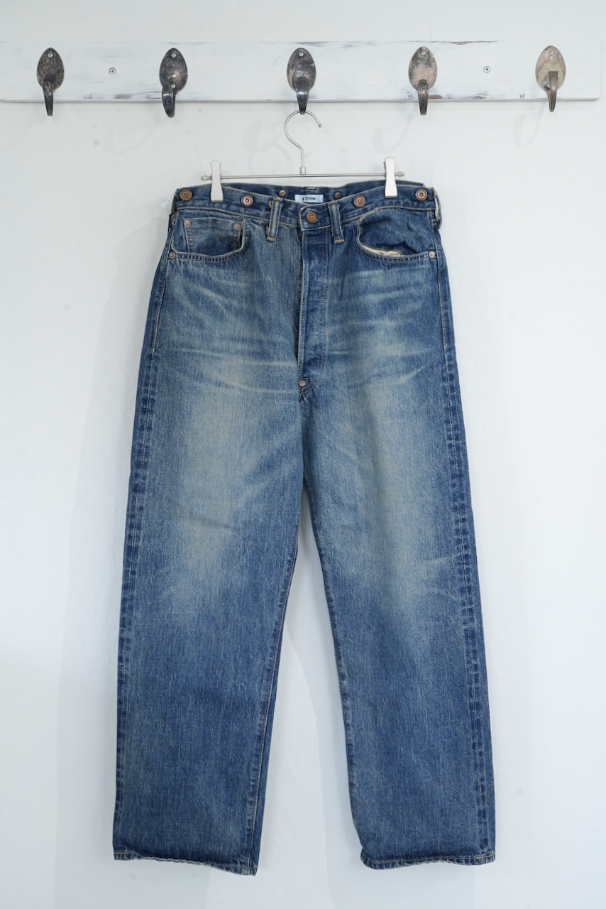 INTĒRIM・VINTAGE "NATURAL INDIGO SHUTTLE DENIM SINGLE NEEDLE 201 No2 JEANS