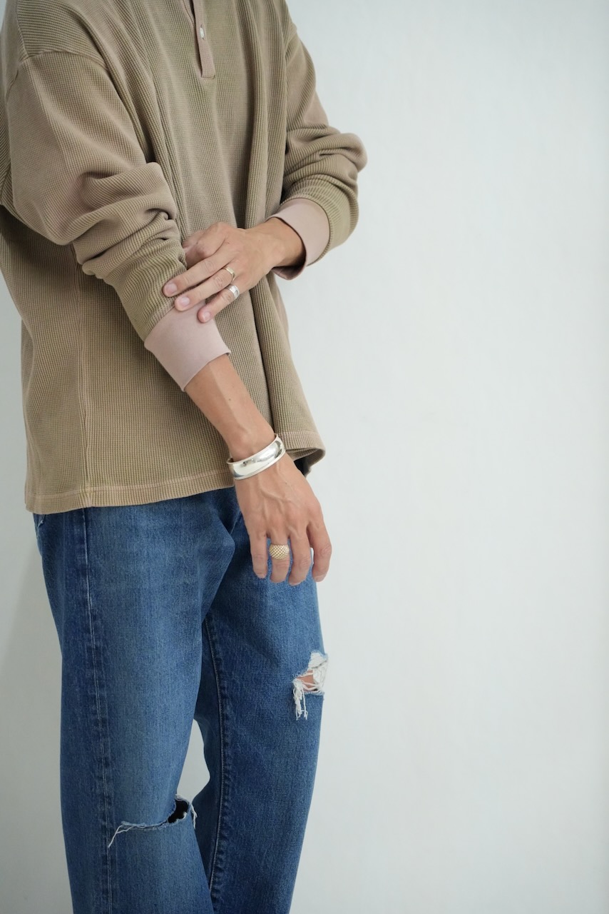 KANEMASA PHIL. 「18G Garment Dye Waffle」BEIGE