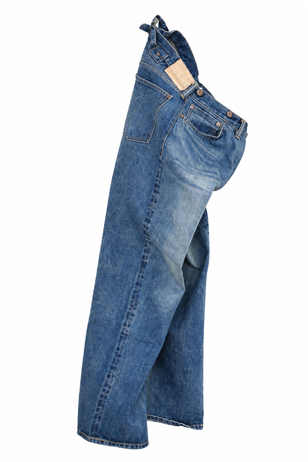 INTĒRIM・VINTAGE "NATURAL INDIGO SHUTTLE DENIM SINGLE NEEDLE 201 No2 JEANS