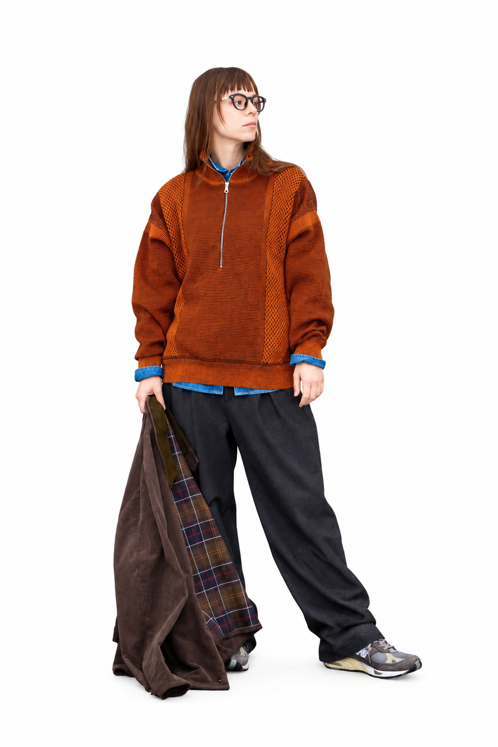YASHIKI・Karita Half Zip Knit(ORANGE)