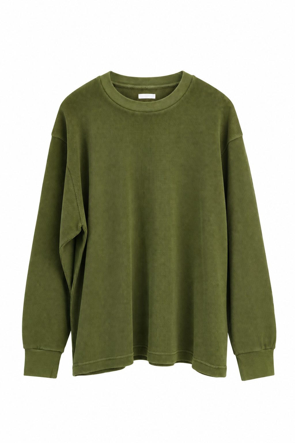 KANEMASA PHIL.  「18G Garment Dye Waffle」KHAKI sulfur dye
