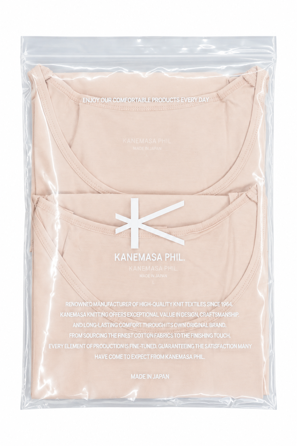 KANEMASA PHIL.  「46G Cotton Thin Pack Tank」COL：PINK BEIGE