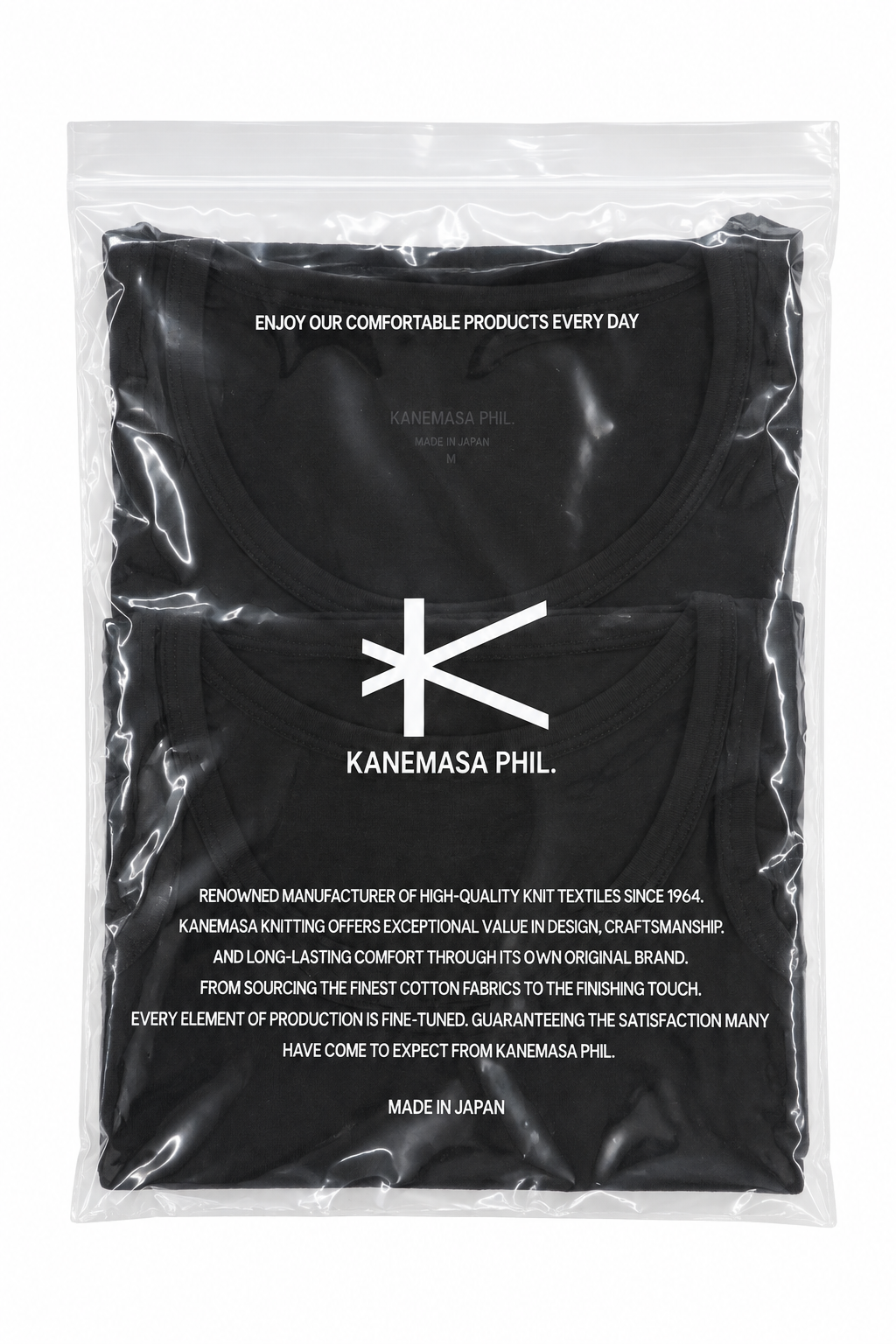 KANEMASA PHIL.  「46G Cotton Thin Pack Tank」COL：BLACK
