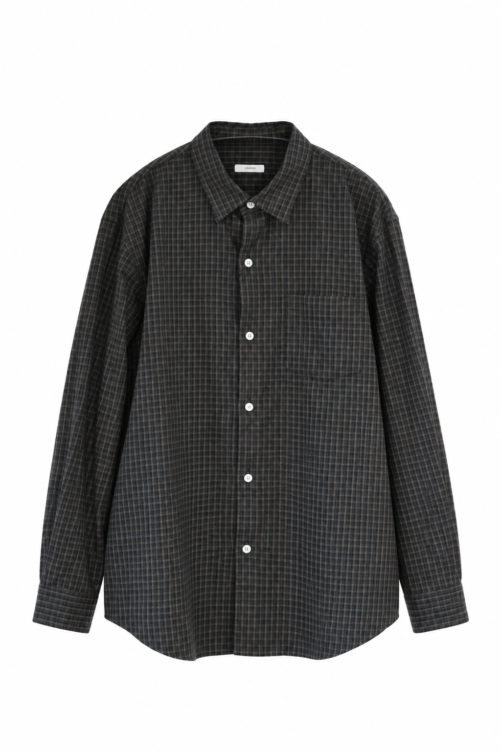 awasa・awasa regular collar check shirt (brown check)