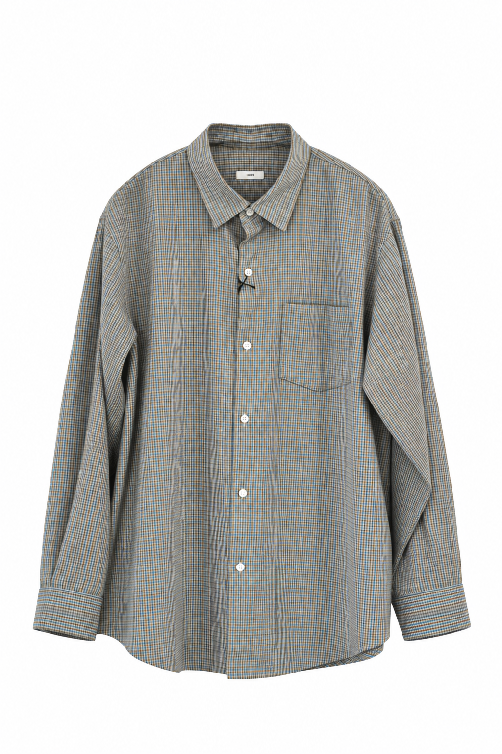 awasa・awasa regular collar check shirt (beige check)