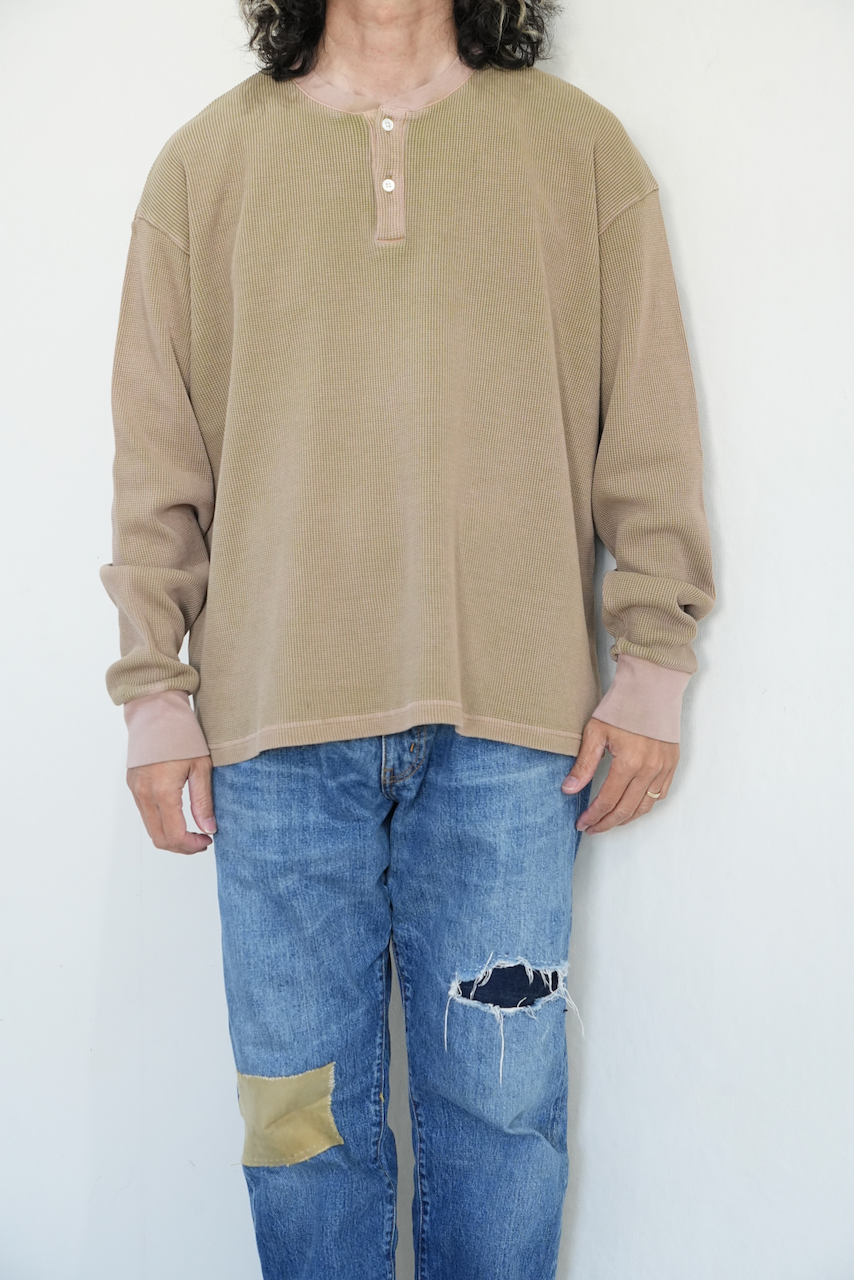 KANEMASA PHIL. 「18G Garment Dye Waffle」BEIGE